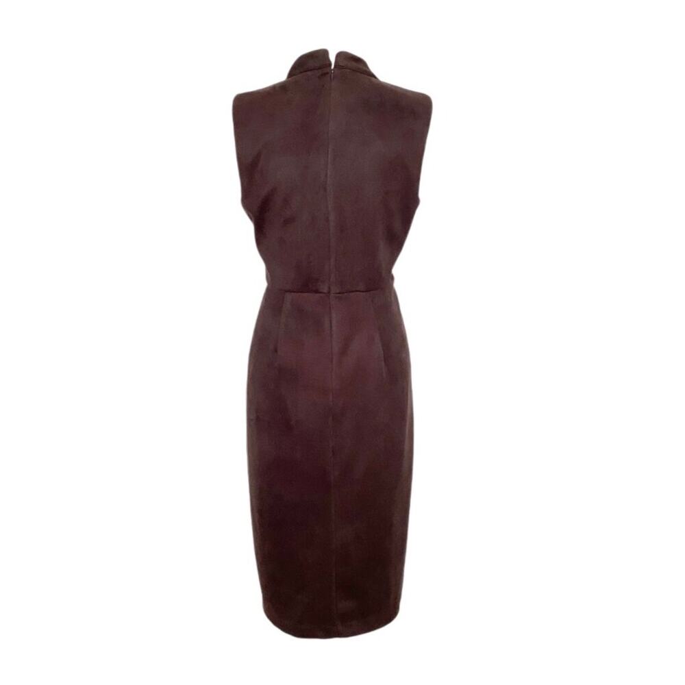 Emma & Michele Brown Faux Suede Sleeveless Dress Mock Neck Button Detail 10 - Picture 3 of 7